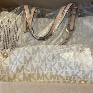 Michael Kors Cream Monogram Tote
